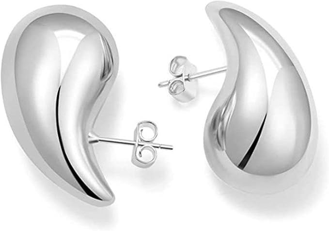 Aucuu Chunky Gold Hoop Earrings For Women, Lightweight Waterdrop Teardrop Earrings, Thick Plated ... | Amazon (UK)