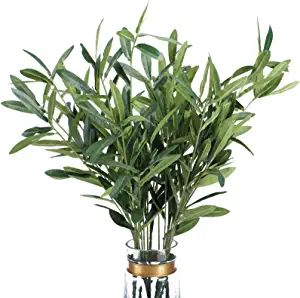 FUNARTY 5pcs 37" Tall Artificial Olive Branches for Vases Faux Greenery Stems, Silk Eucalyptus St... | Amazon (US)