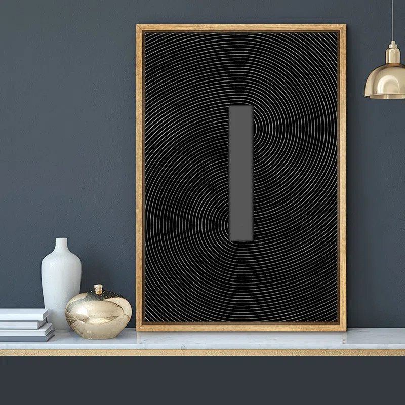 Geometric Line " Geometric Gray Black Color Field Collage Abstract Shapes Minimalism Contemporary... | Wayfair North America