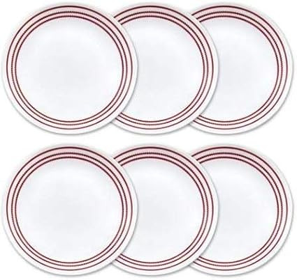 Livingware Classic Cafe 10.25" Dinner Plate [Set of 6] Color: Red | Amazon (US)