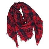 Tickled Pink Women's Square Plaid Scarf, Navy/Red, 40 x 40 | Amazon (US)