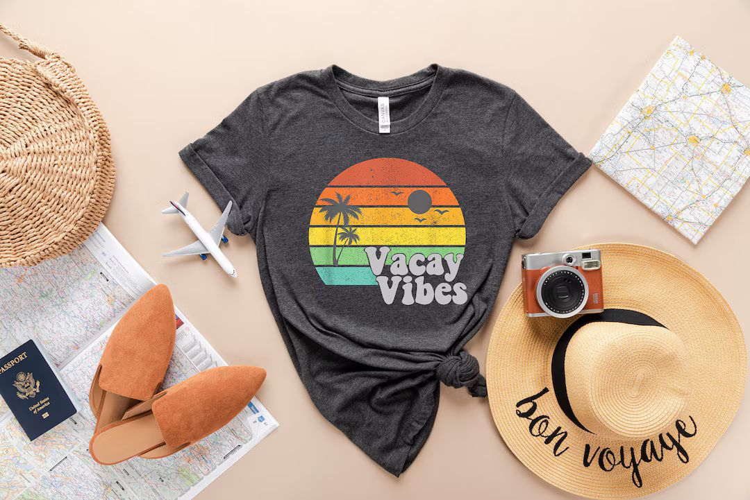 Vacay Vibes Shirt, Vacation Shirt, Vacay Vibes, Camping Shirt, Travel Shirt, Adventure Shirt, Roa... | Etsy (US)