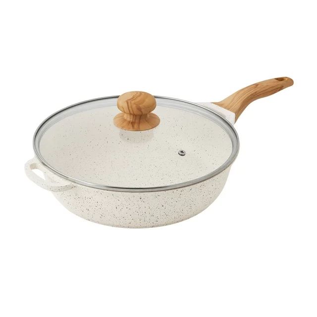 The Pioneer Woman Prairie Signature 4-Quart Cast Aluminum Jumbo Cooker Frying Pan, Linen Speckle | Walmart (US)