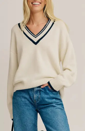 Reformation Jadey Oversize Tipped Cashmere Sweater | Nordstrom | Nordstrom