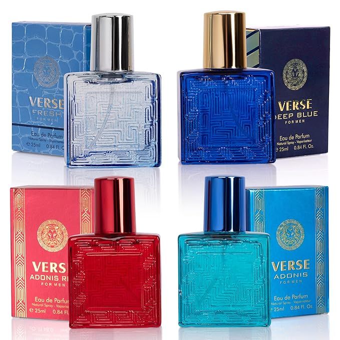 NovoGlow Verse Eau De Parfum 4-Piece Mini Fragrance Set for Men - Aromatic, Floral, Oriental & Wo... | Amazon (US)