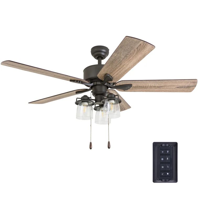 52'' Sheyla 5 - Blade Standard Ceiling Fan with and Light Kit Included | Wayfair North America