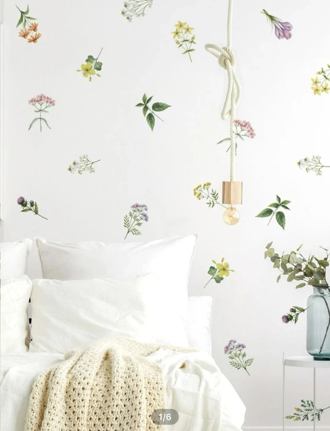 Flowers print wall art - mural - Wall decal - wall sticker - cottage garden wall sticker - wild f... | Etsy (US)