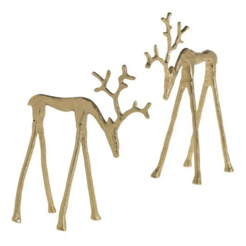 Gold Reindeer Figurine (2 Sizes) | Linen & Flax Co