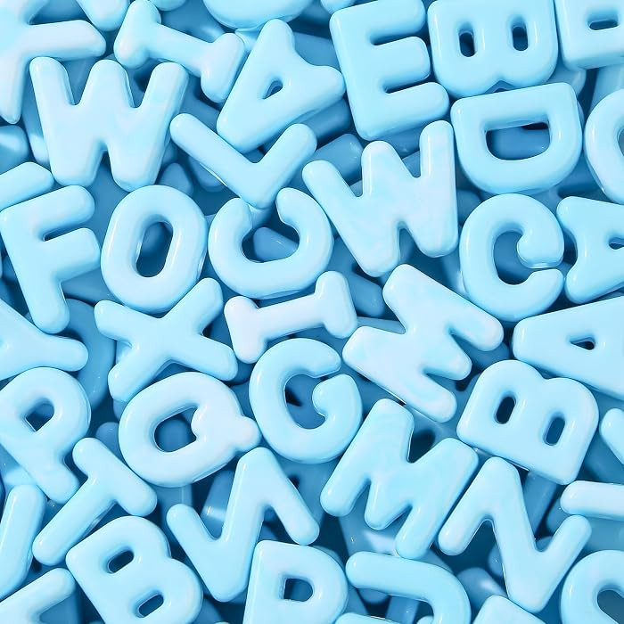 500g/160pcs Large Hole Letter Beads,Big Alphabet Shaped Beads Color Cloud Letter Beads,Large Hole... | Amazon (US)