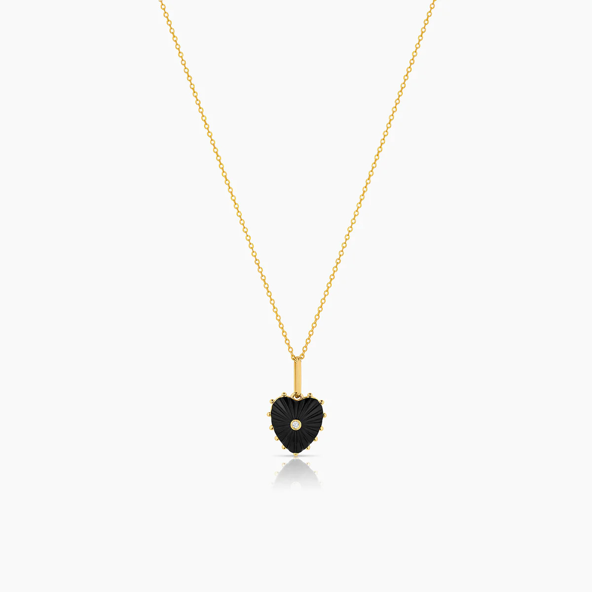 Isabel Onyx Heart Necklace | THATCH