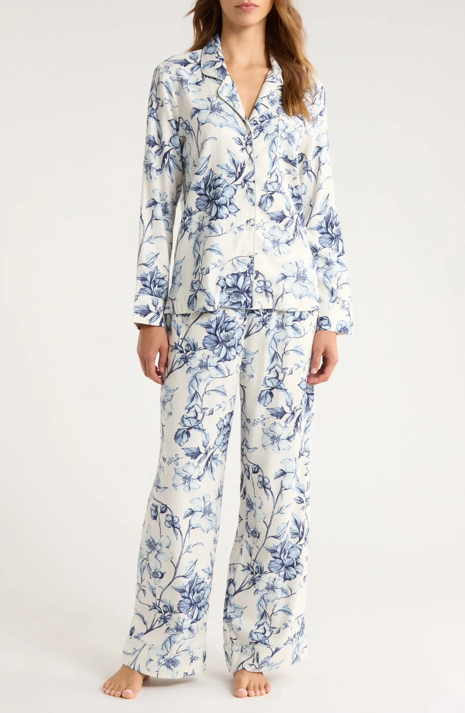 Cozy Cotton Blend Flannel Pajamas | Nordstrom