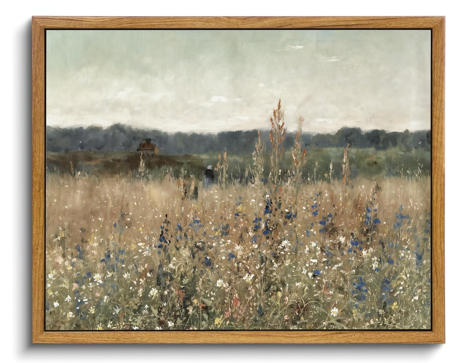 KISSFOX Vintage Framed Wall Art Decor Rustic Wildflower Landscape Pictures Wall Decor Modern Farm... | Amazon (US)