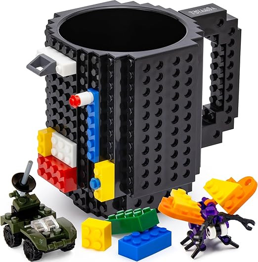 TOYAMBA Build on Brick Mug BPA-Free Funny Mug with 3 Packs of Building Bricks, Funny Cups for Kid... | Amazon (US)