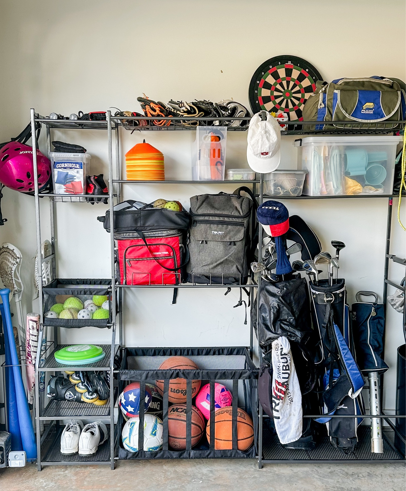 Get your sports gear organized with this amazing shelving unit! There’s space for all the outdoor toys and gear spread throughout your garage! 

#LTKfamily #LTKhome