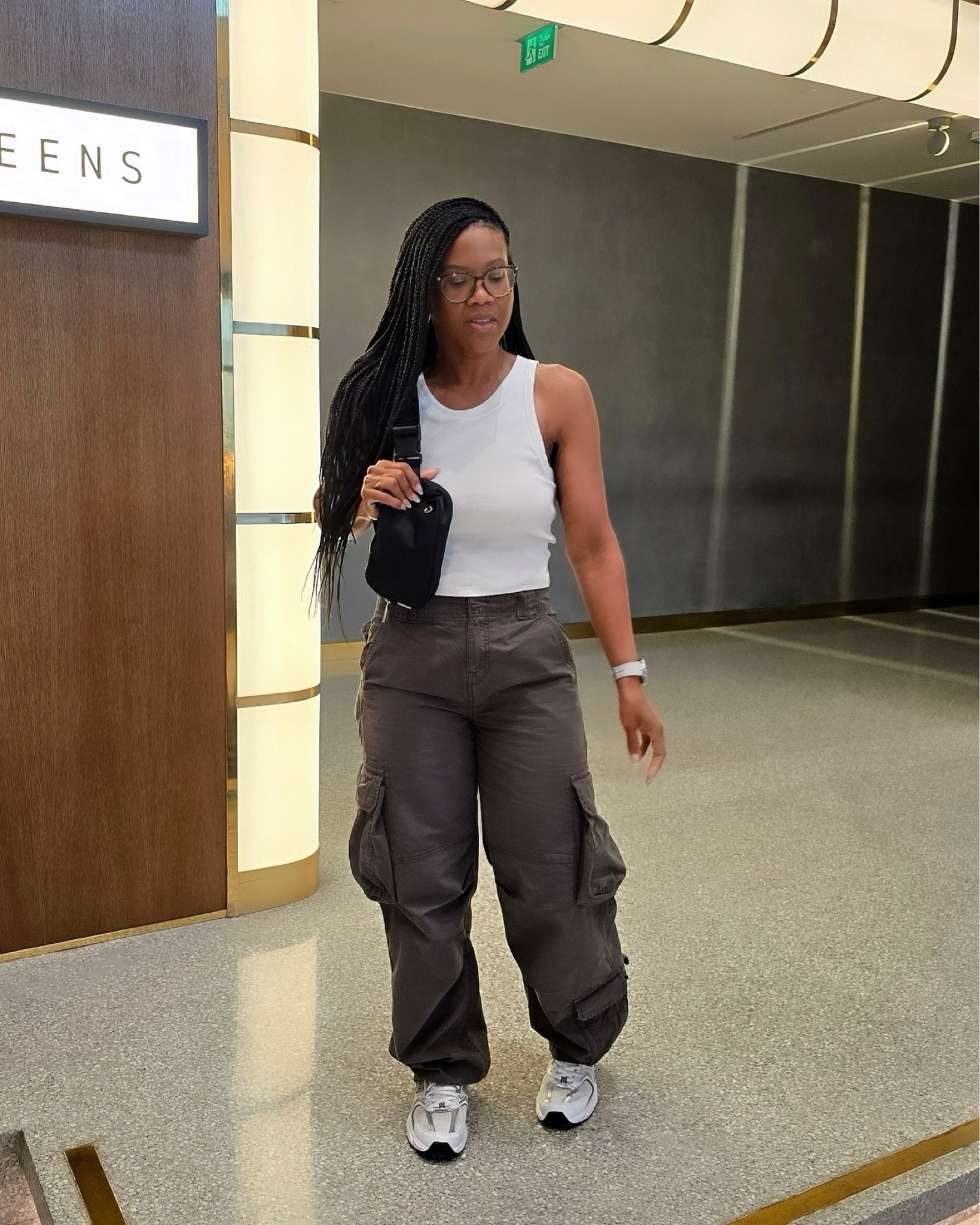 Bershka cargos & Uniqlo bra top