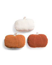 3pk Mixed Fabric Pumpkin Pillows | Throw Pillows | Marshalls | Marshalls