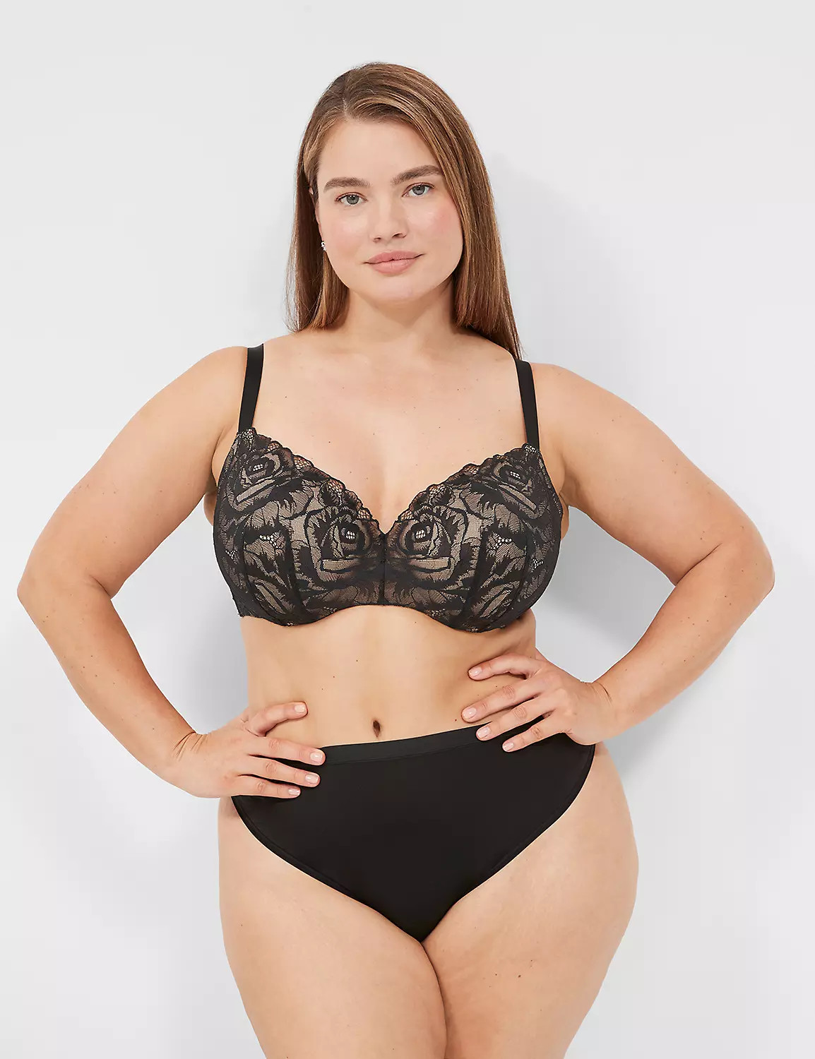 Lightly Lined Balconette Bra With Lace | LaneBryant | Lane Bryant (US)