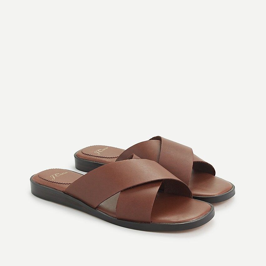 Gretchen cross-strap sandals in leather | J.Crew US