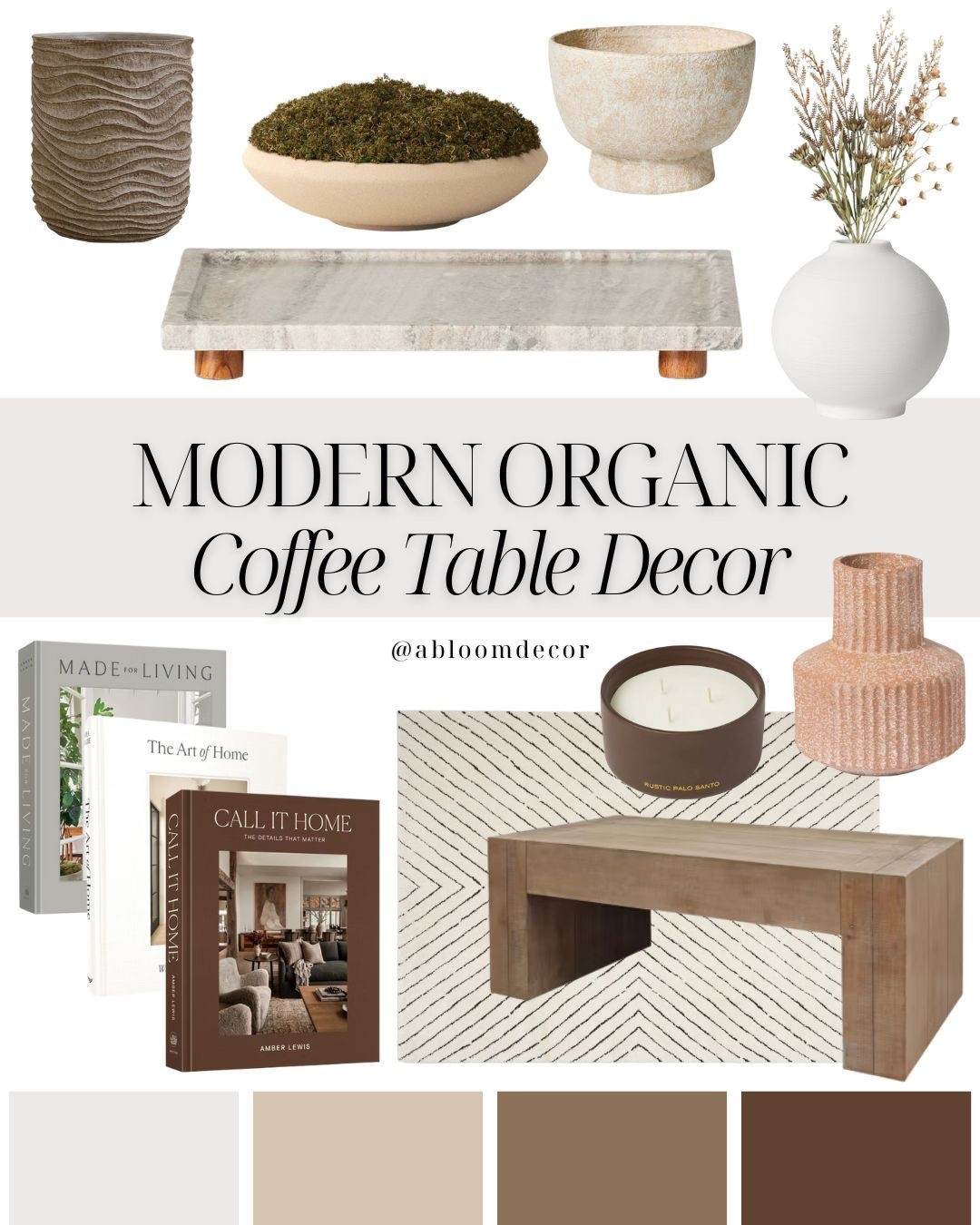 Coffee table styling can be tricky—you want it to look pretty, but also not feel like you’re trying too hard. ✨ This modern organic setup is all about mixing natural textures, cozy neutrals, and a few sculptural pieces for that effortless “put together” look. 

#coffeetabledecor #moderndecor #organicmodern #livingroomdecor #coffeetablestyling

#LTKHome