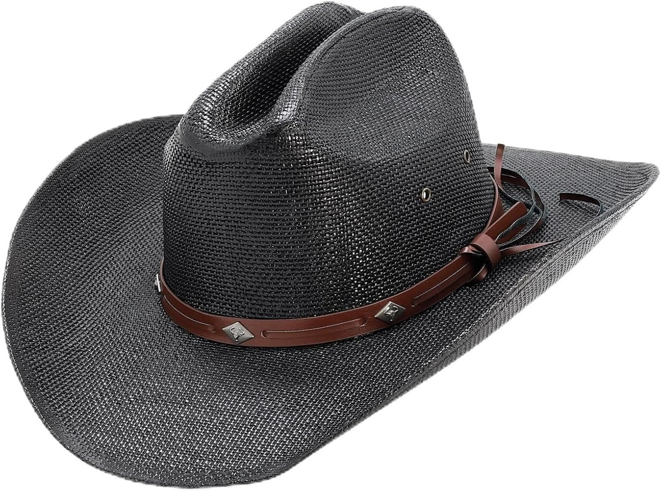 Straw Cowboy Hat for Men Women, 4.1 inches Shapeable Wide Brim with Cattleman Crease, Western Cow... | Amazon (US)