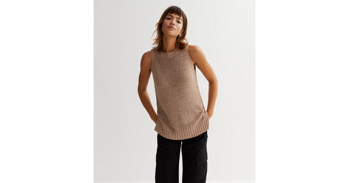 Camel Knit Sleeveless Vest
						
						Add to Saved Items
						Remove from Saved Items | New Look (UK)