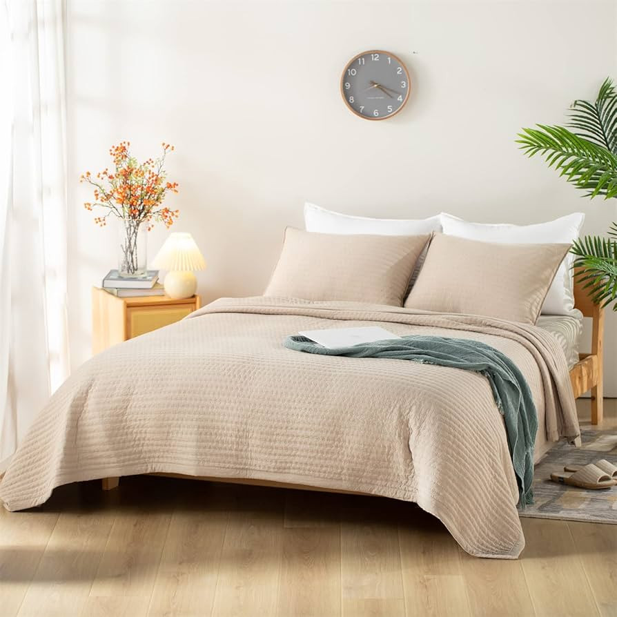 DAWNDIOR King Quilt Bedding Sets & Collections Modern Farmhouse Boho Luxury Neutral Stitch Bedspr... | Amazon (US)