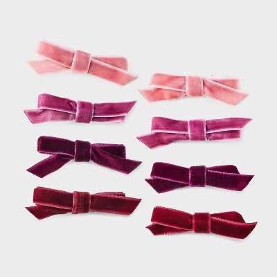 Velvet Bow Hair Clip Set 8pc - A New Day™ | Target