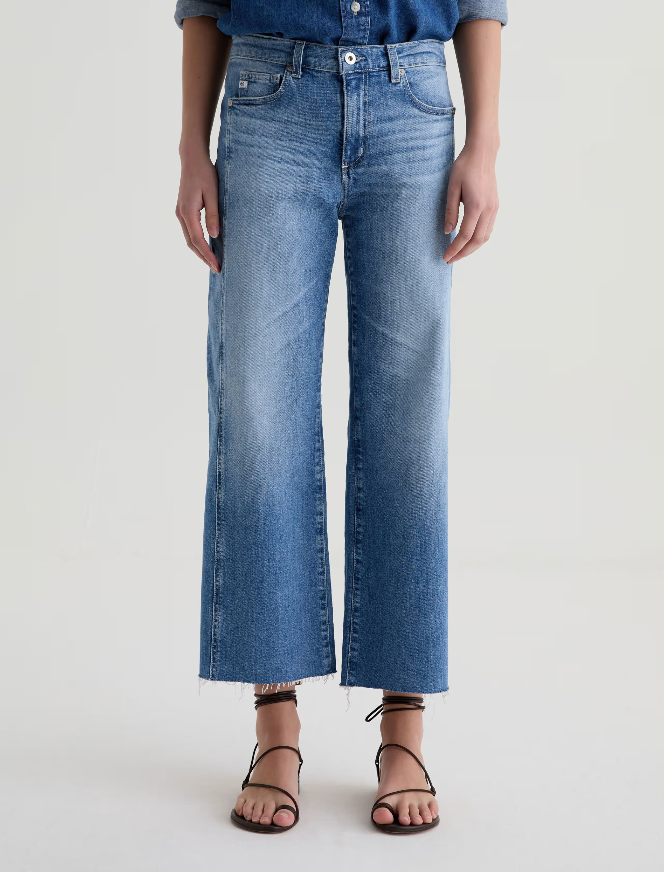Saige Wide Leg Crop With Panel | AG Jeans