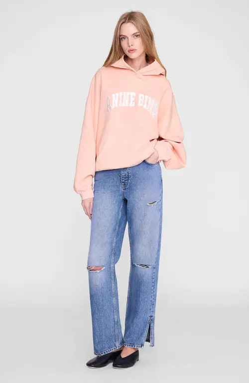 ANINE BING Harvey Sweatshirt in Coral Pink at Nordstrom, Size Large | Nordstrom