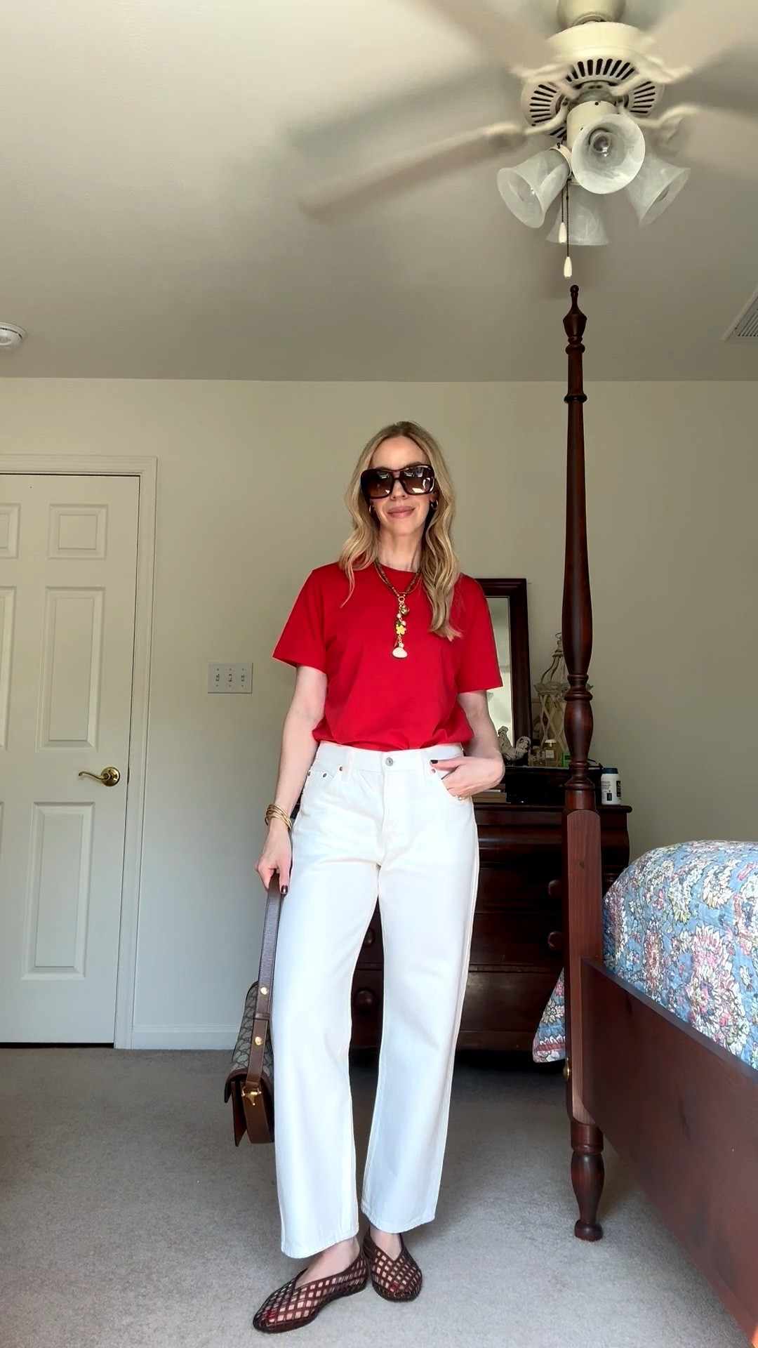 Red tee, @levi white baggy jeans, jelly shoes, casual summer outfit, style over 40

#LTKSeasonal #LTKOver40 #LTKSaleAlert