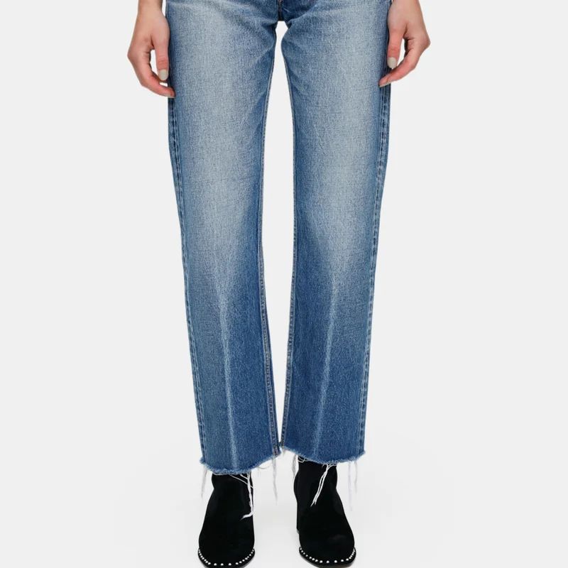 Moussy Vintage Ashleys Wide Straight Leg Jeans - Blue - 30 | Verishop