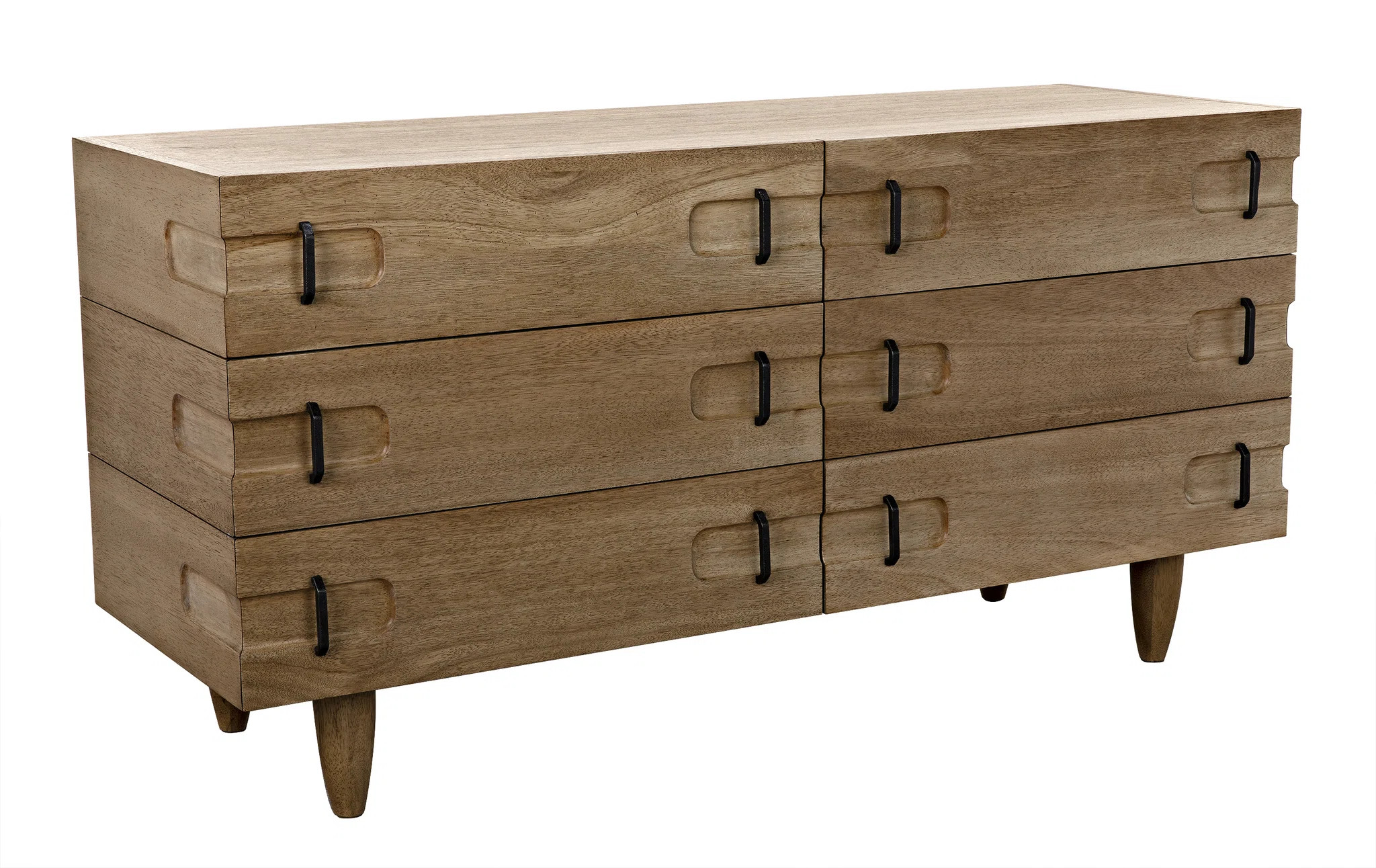 Noir David 64'' Wide 6 Drawer Walnut Solid Wood Sideboard | Wayfair | Wayfair North America