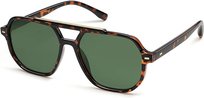 SOJOS Retro Trendy Aviator Polarized Sunglasses Men Women Vintage 70s Square Stylish Frame Sun Gl... | Amazon (US)