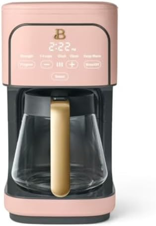 Beautiful 12-Cup Programmable Coffee Maker – Auto Brew, Digital Timer, Glass Carafe (Rose) | Amazon (US)