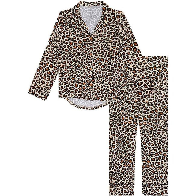 Posh Peanut | Women's Long Sleeve & Relaxed Pajama Pants, Lana Leopard (Tan, Size Small) | Maisonett | Maisonette