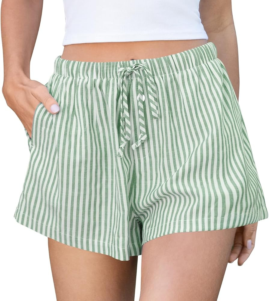 TARSE Striped Shorts for Women Pajama Sleep Boxer Shorts 2026 Summer Casual Summer Home Wear Y2K ... | Amazon (US)