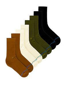 Stance Icon Crew 4 Pack Socks in Gold from Revolve.com | Revolve Clothing (Global)