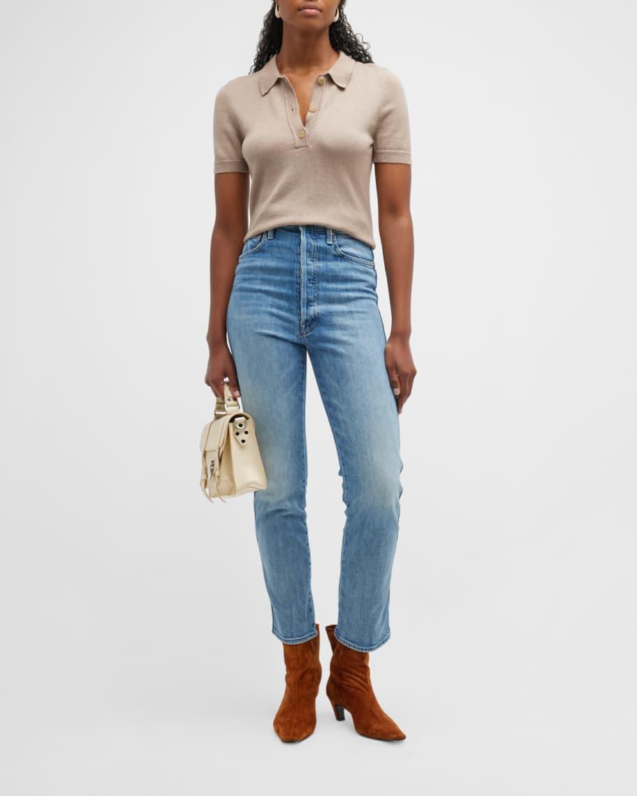 Classic Silk-Cashmere Polo Sweater | Neiman Marcus