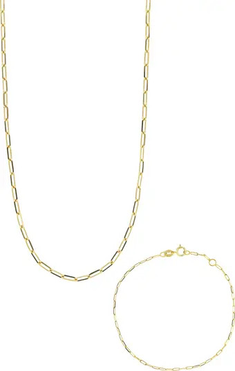 Ofira 14K Gold Chain Bracelet & Necklace Set | Nordstrom