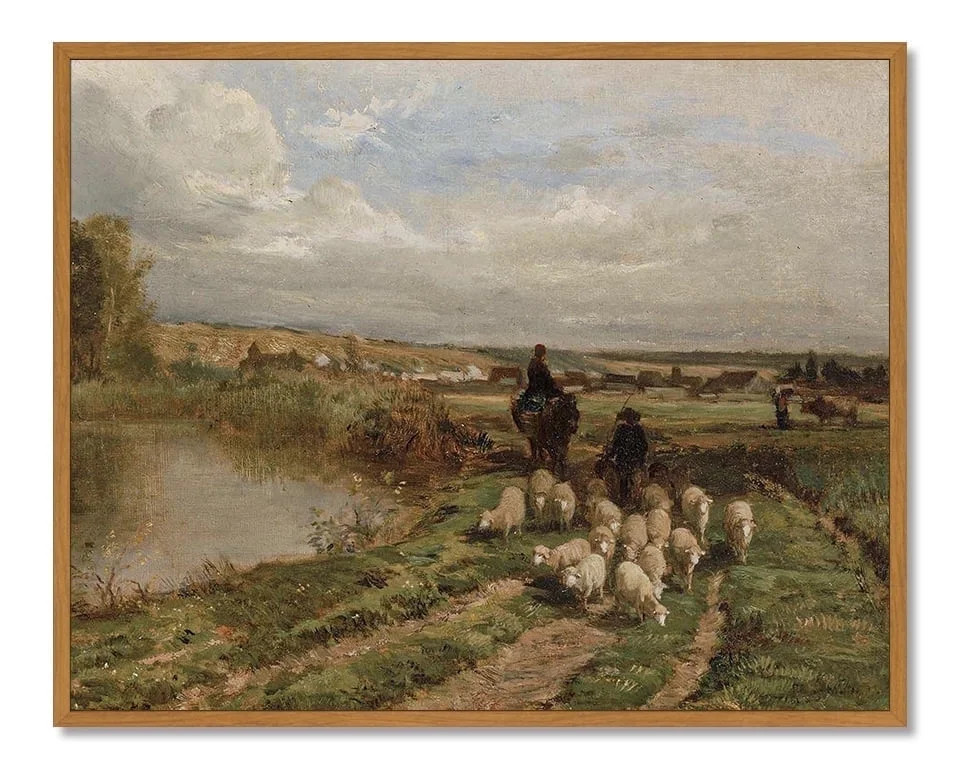 Drsoum Vintage Village Pathway with Sheep Wall Prints Classic Retro Farmhouse Rustic Decorations ... | Walmart (US)