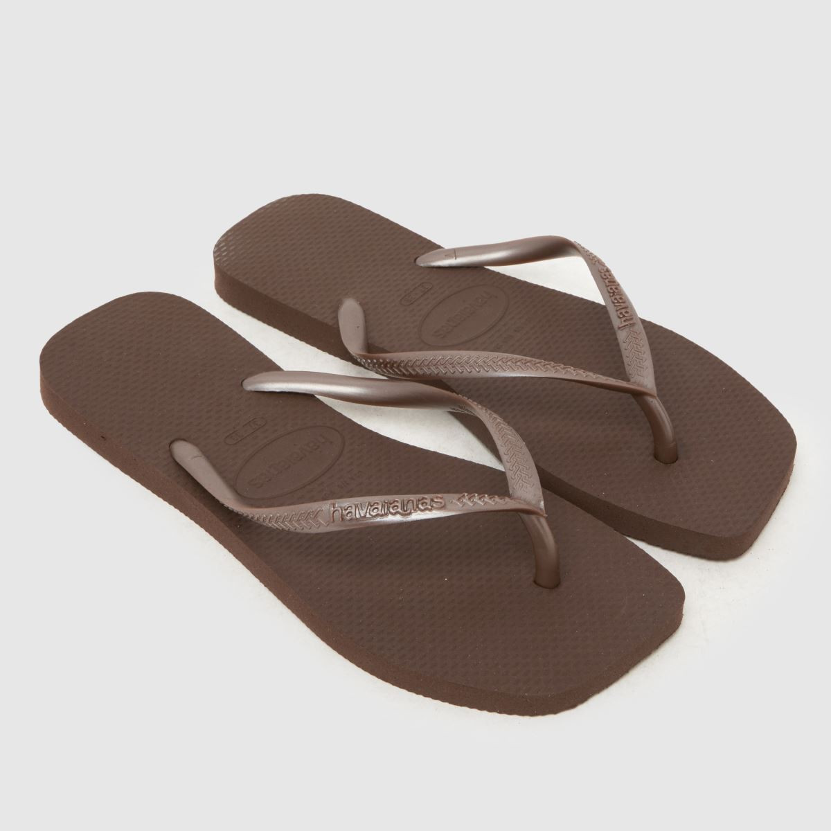 Womens Dark Brown Havaianas Slim Square Flip Sandals | schuh | Schuh