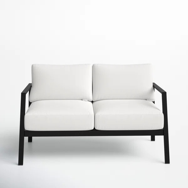 Holland 51” Aluminum Outdoor Loveseat with Sunbrella Cushions | Wayfair North America