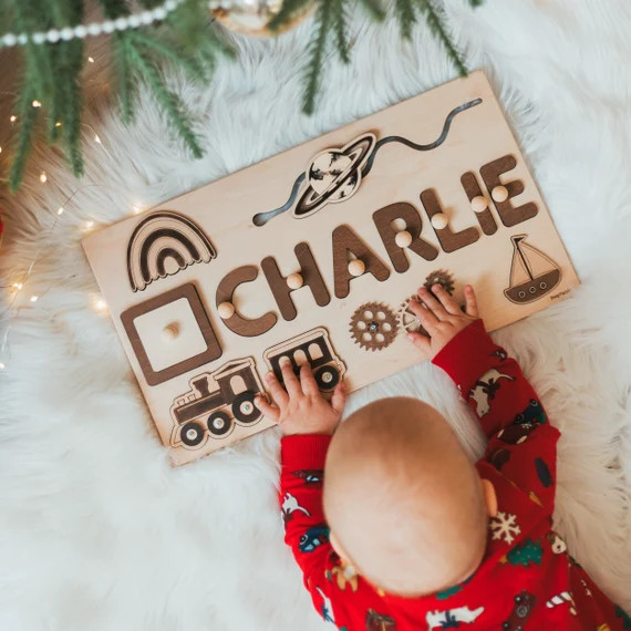 Wooden Personalized Busy Board Custon Name Puzzle With Pegs | Etsy | Etsy (US)