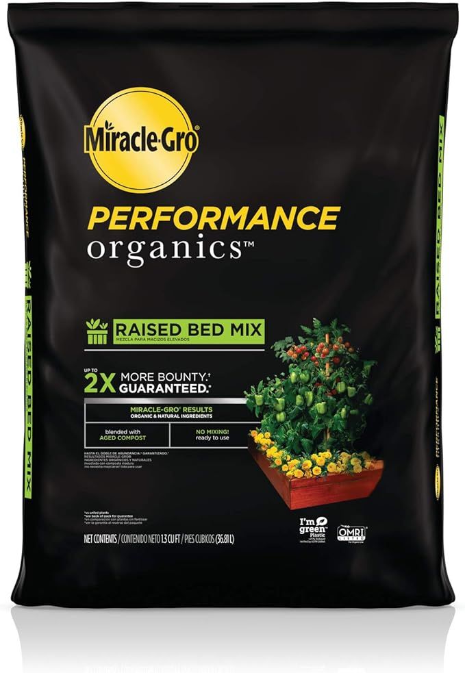 Miracle-Gro Performance Organics Raised Bed Mix - Organic and Natural Ingredients, Potting Soil B... | Amazon (US)