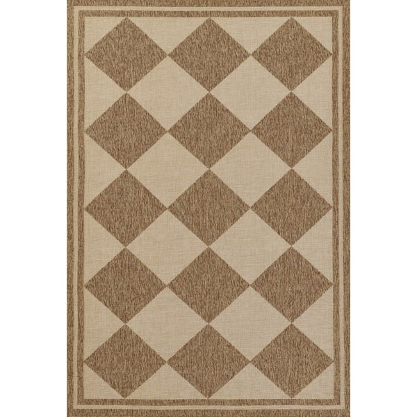 Saybrook SAY-4 Natural Checkered Outdoor Area Rug | Rugs Direct