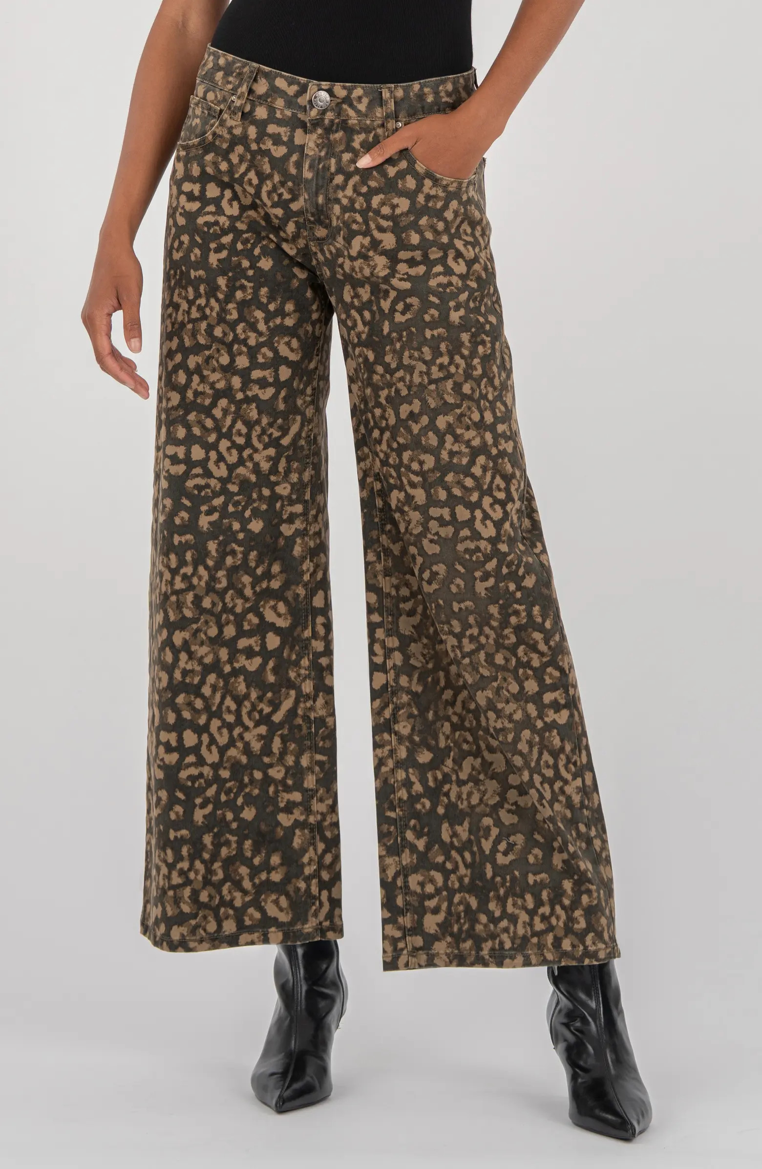 KUT from the Kloth Meg Print High Waist Ankle Wide Leg Jeans | Nordstrom | Nordstrom
