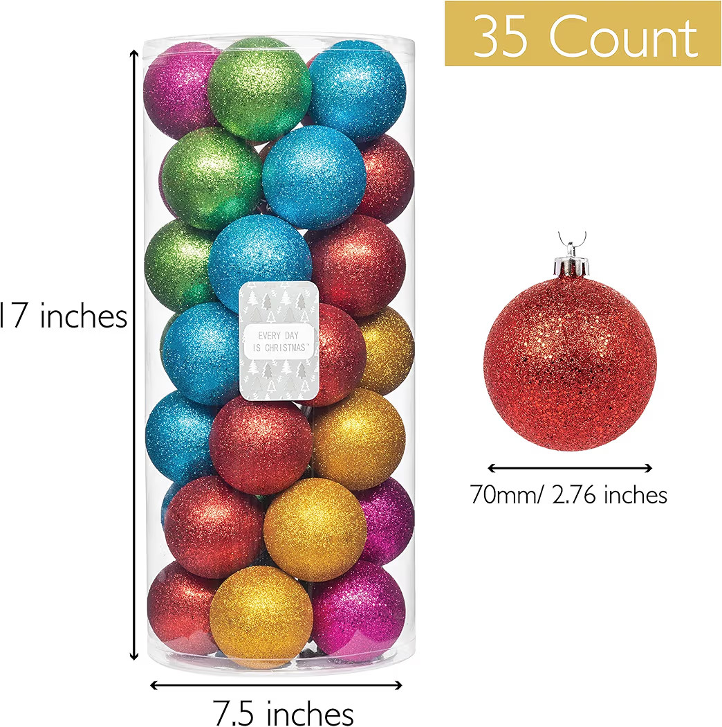 Every Day is Christmas Ornaments, Shatterproof Christmas Tree Ornament Set, Christmas Balls Decor... | Amazon (US)