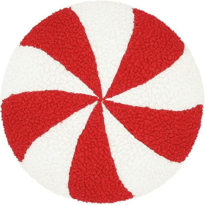Christmas Candy Cane Peppermint Pillow Lollipop Pattern Shaped Pillow Decorative Plush Cute Throw... | Amazon (US)