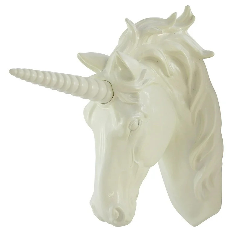 Pine Ridge White Unicorn Head Wall Mounted Sculpture Decoration - Faux Taxidermy with Interchange... | Walmart (US)
