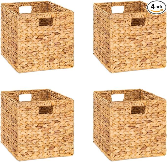 M4DECOR Wicker storage basket, wicker storage baskets for shelves, large wicker baskets for stora... | Amazon (US)